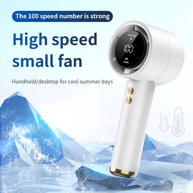 Mini Handheld Fan USB Rechargeable Portable Air Cooler Quiet High-Speed Fan for Travel Outdoor