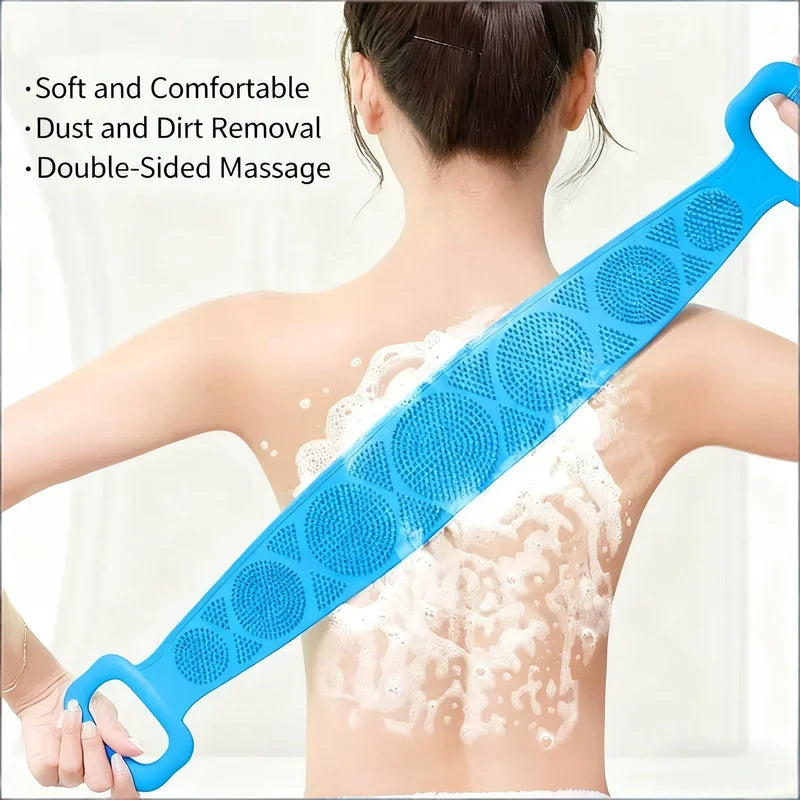 Silicone Body Scrub Brush Exfoliating Bath Sponge Back Brush Shower Cleansing Tool