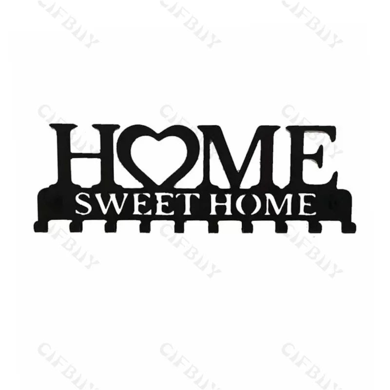 Metal Wall Hooks Key Holder - Wall Mounted Coat Rack for Home & Kitchen