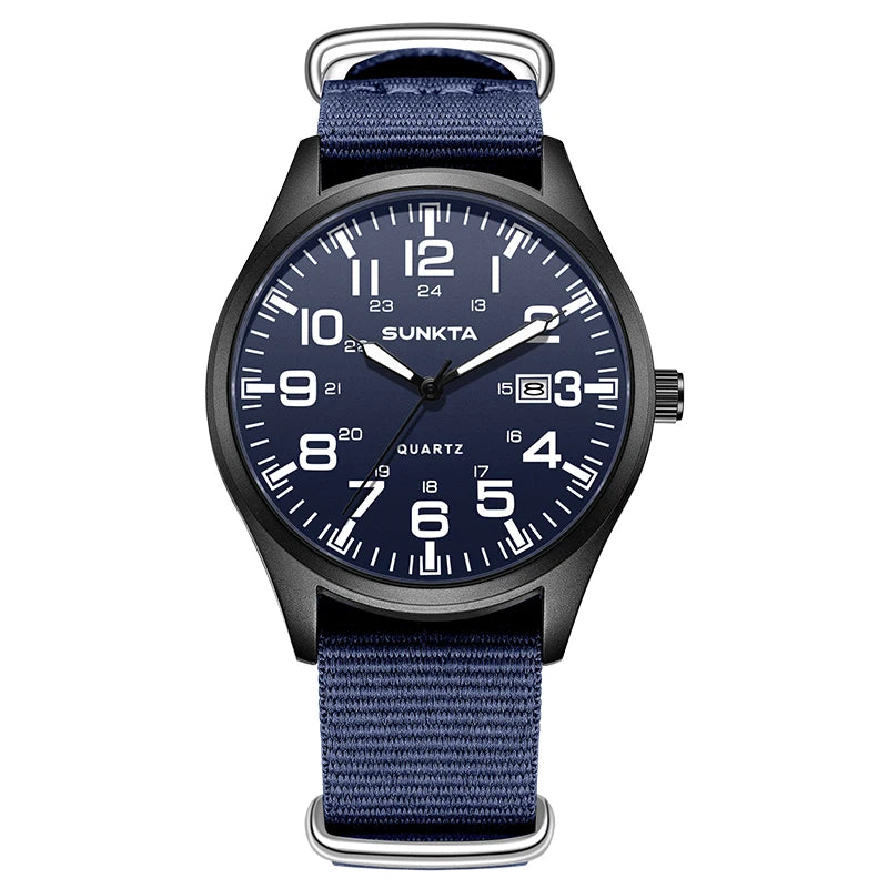 Men's Quartz Military Sports Watch Waterproof Luminous Nylon Leather