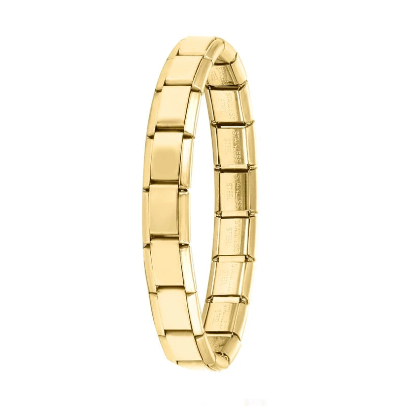 Women Men DIY Modular Charm Bracelet Stainless Steel 9MM Wide Jewelry