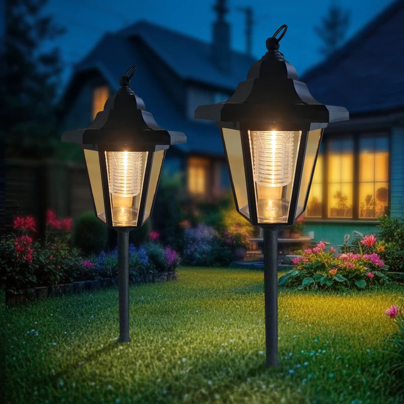Solar-Powered Hexagonal Hanging Garden Lantern for Outdoors - 1 or 2 Pack