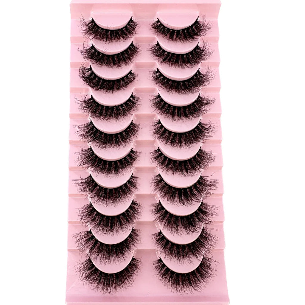 10Pairs 8D Mink False Eyelashes Natural Volume & Dramatic Look - Wholesale Makeup Tool