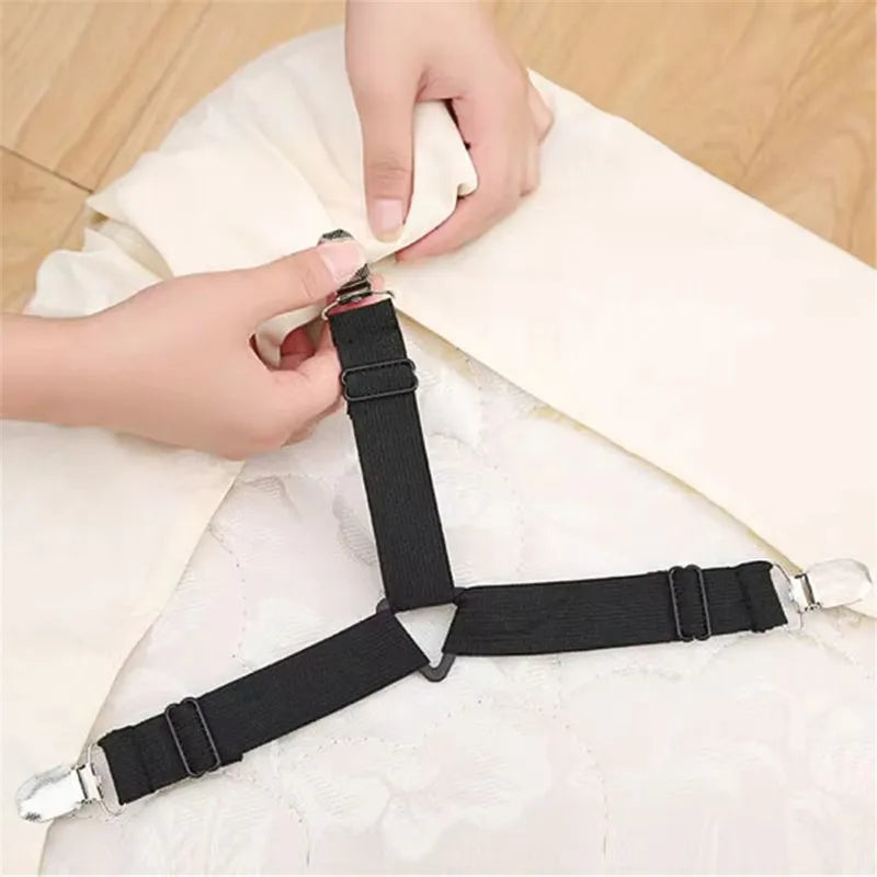 Universal Bed Sheet Fastener Straps Kit - Adjustable Non-Slip Clip Holders