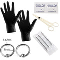 Professional Body Piercing Kit with Needles, Clamp & Gloves - Disposable