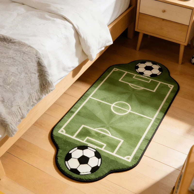 Alien Football Field Rug Non-Slip Indoor Floor Mat for Living Room & Balcony