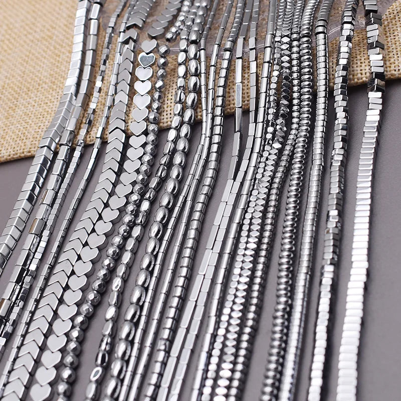 Natural Hematite Stone Spacer Beads for Jewelry Making - Loose Beads, Multiple Colors