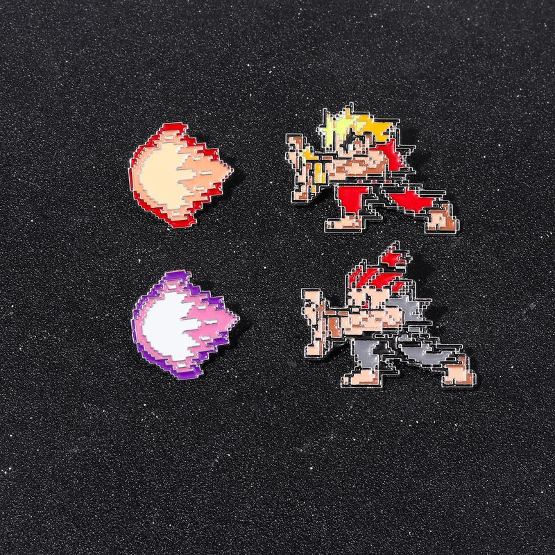 Arcade Pixel Game Enamel Pins Set - Jewelry Brooches for Collectors