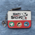 Cute Snoopy Coin Purses Wallet for Women with Zipper Card Holder & Keychain