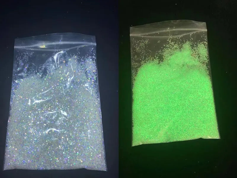 Glow-in-the-Dark Glitter Resin Pigment for Nail Art & Crafts - 10g Variety Pack