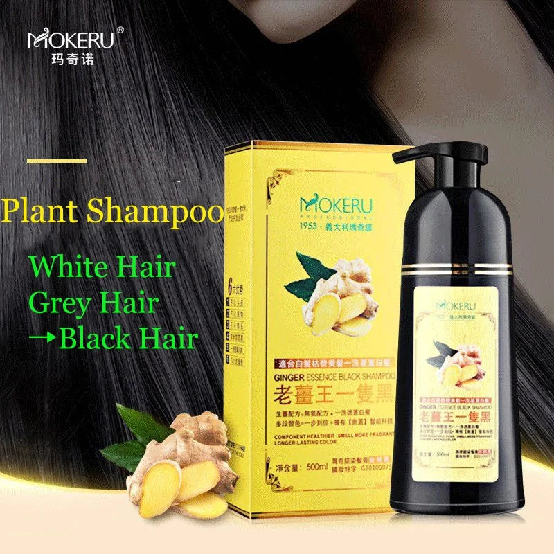 Long Lasting Ginger Hair Dye Shampoo for Natural Black Hair - Easy & Fast