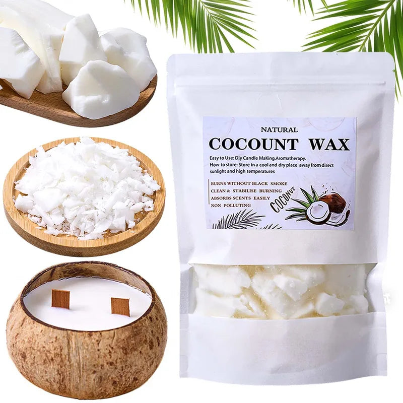White Coconut Wax for Candle Making 1LB - DIY Scented & Smokeless