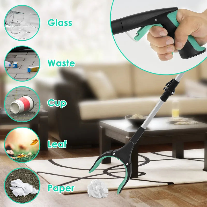 Foldable Hand Reacher Grabber Tool for Trash and Item Pickup - Portable Collapsible