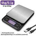 Digital Waterproof Kitchen Scale 10kg/1g, 6kg/0.1g, LCD Display, Stainless Steel