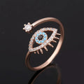 Gold Silver Color Evil Eye Open Rings for Women Adjustable Fashion Jewelry