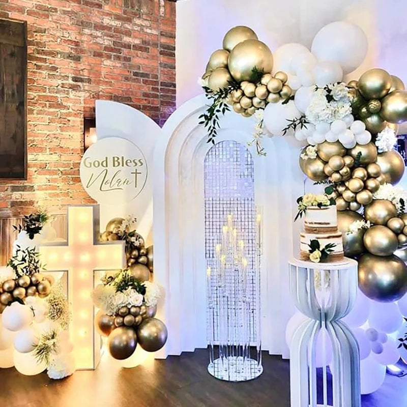 Metallic Gold & White Balloons Garland Kit for 30th Birthday Wedding Graduation
