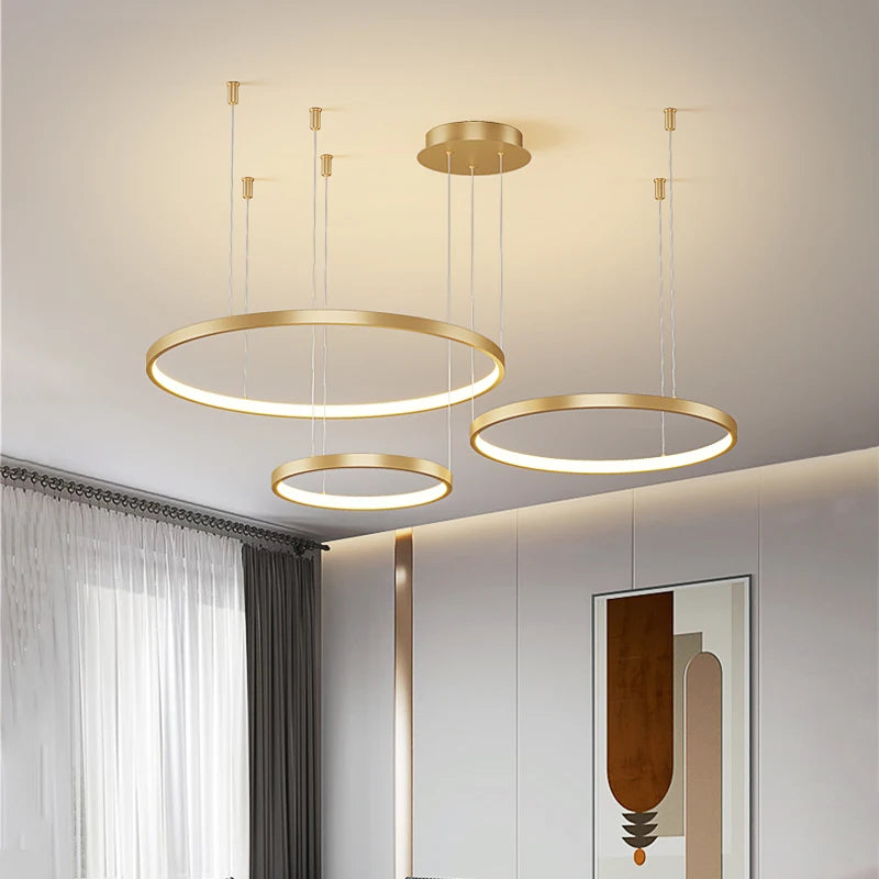 Modern Pendant LED Light for Living Room with Changeable Colors and Dimmable Brightness