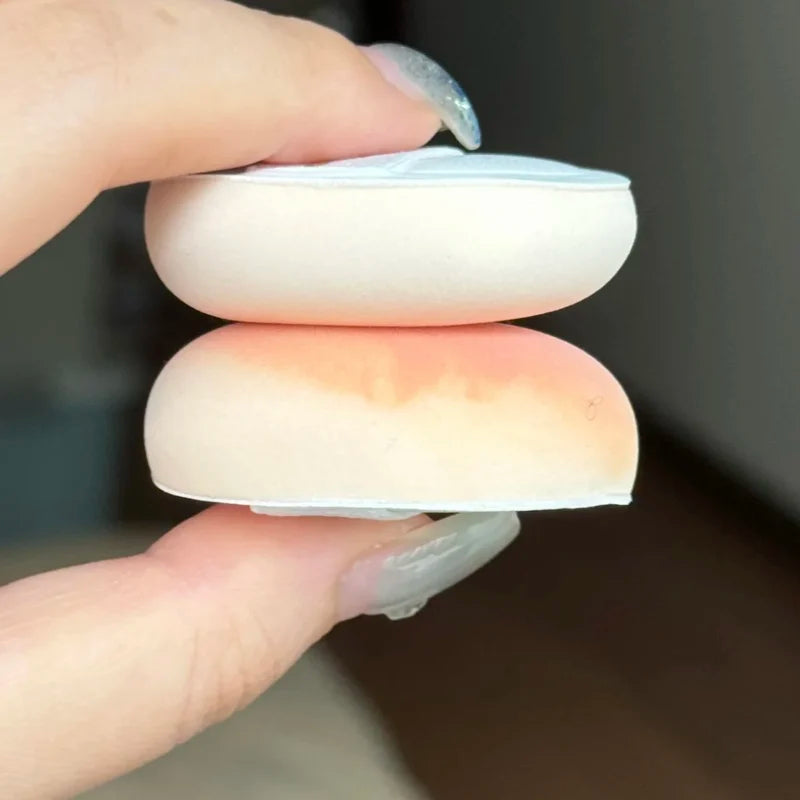 Mini Finger & Air Cushion Powder Puffs Set for Foundation & Blush Makeup - Soft Cotton Blenders, 2 Pack