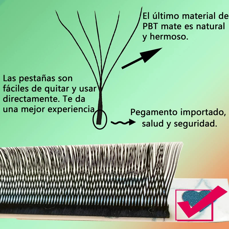 False Eyelash Extensions 5DW W Shape Mink Volume Lashes - Multiple Colors & Lengths