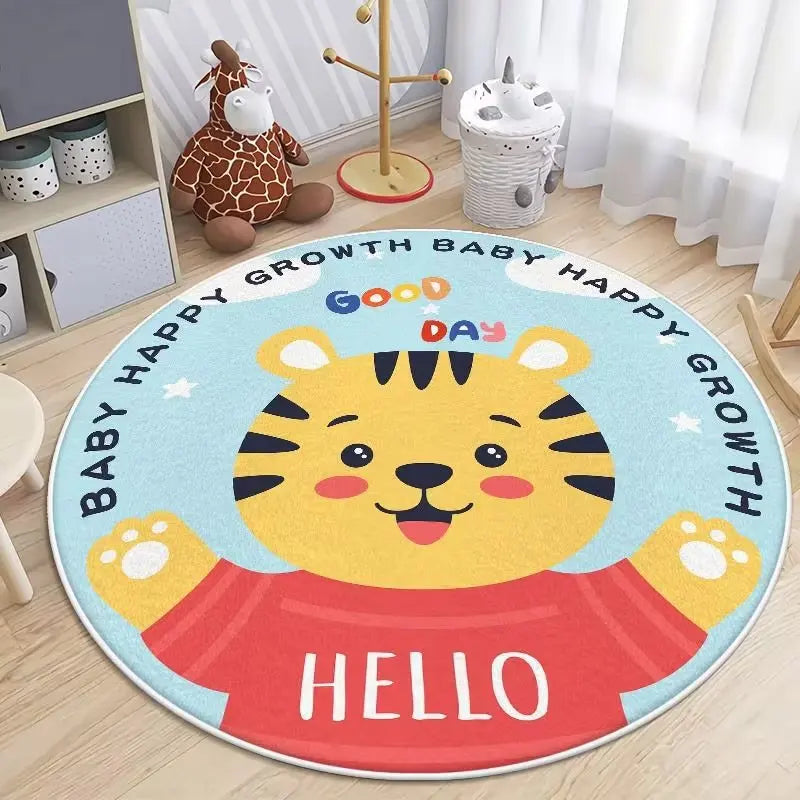 Cute Cartoon Flannel Carpet Rug Non-Slip Play Mat for Living Room & Children's Room