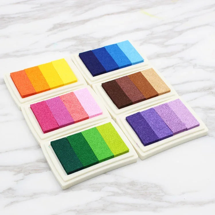 15-Color Inkpad Set for DIY Crafts Rubber Stamps Fabric Paper Scrapbooking