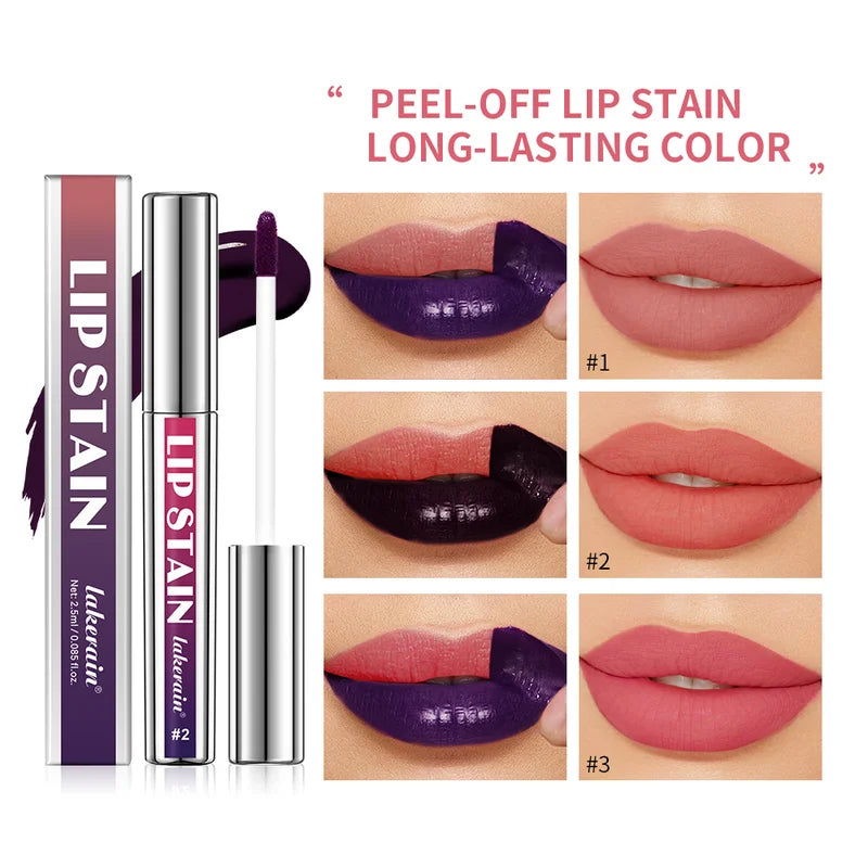Peel Off Long Wear Lip Stain - Natural Shades, Water-Resistant & Hydrating