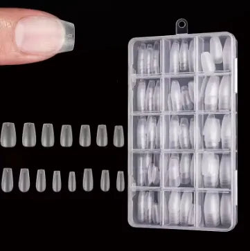 Short Almond Nail Tips - Matte Gel Nail Stickers, Pre-Shaped Full Coverage