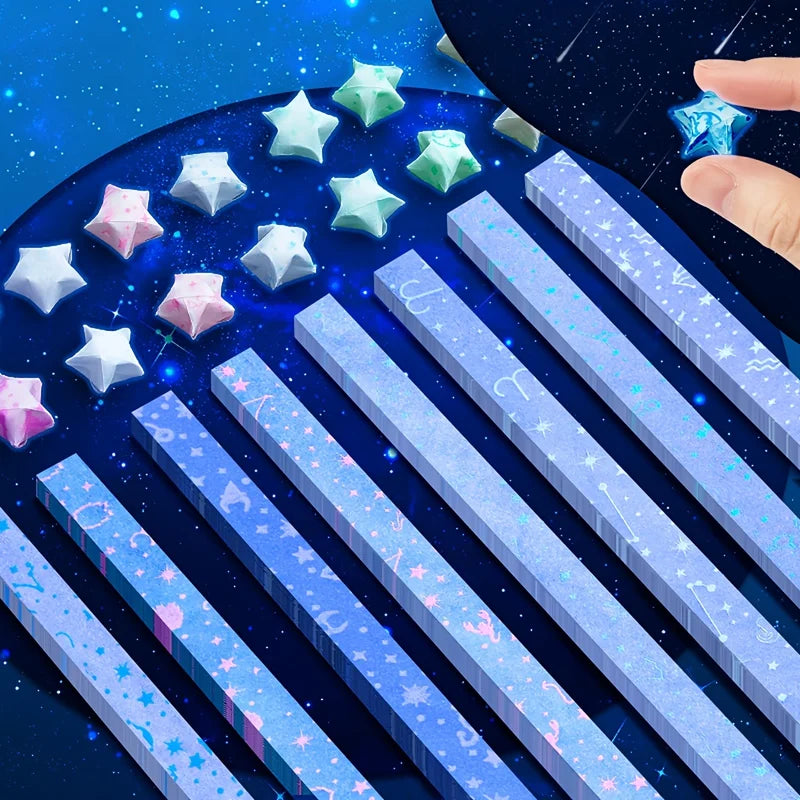 Glow in The Dark Origami Paper Strips for DIY Lucky Stars - Multi Colors