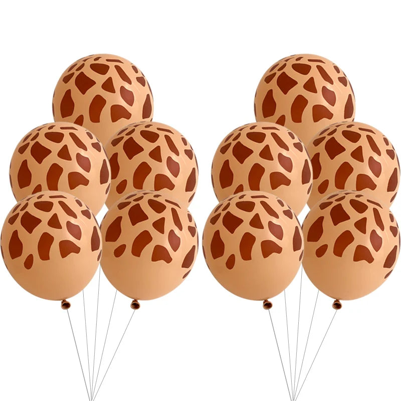 10/20pcs Leopard Texture Latex Balloons Jungle Animal Party Decorations