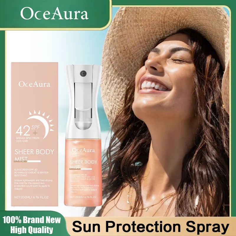 Waterproof SPF42 Sunscreen Spray with Anti-UV Protection and Moisturizing Formula