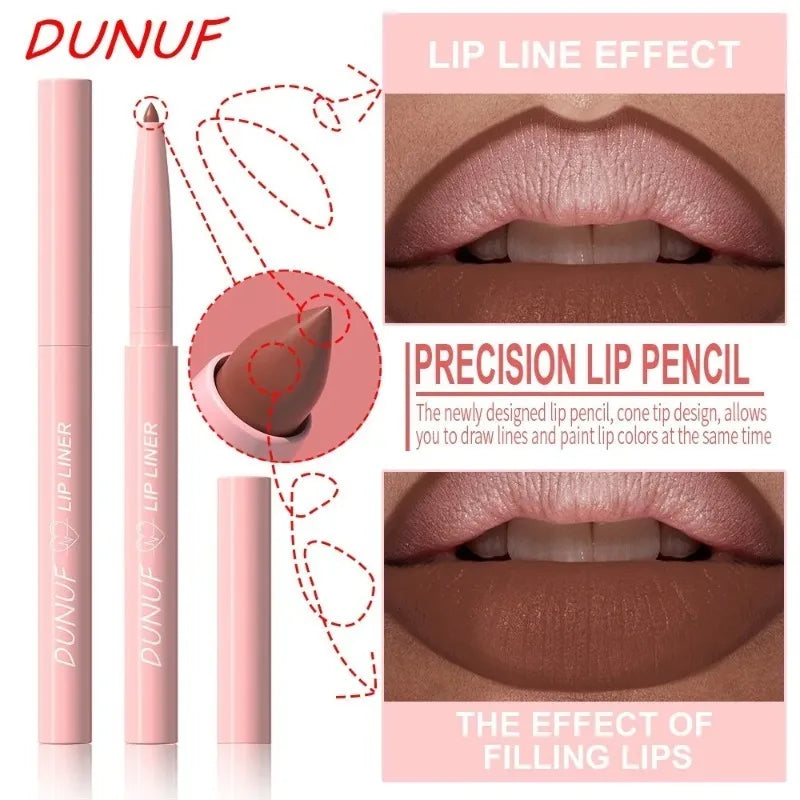 12-Color Lip Liner Set Waterproof Matte Lip Contour Pencils for Precise Definition