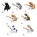 Fishing Cat Aquarium Decor Set - Cute Fish Tank Landscape Ornament - 1-5 Pieces