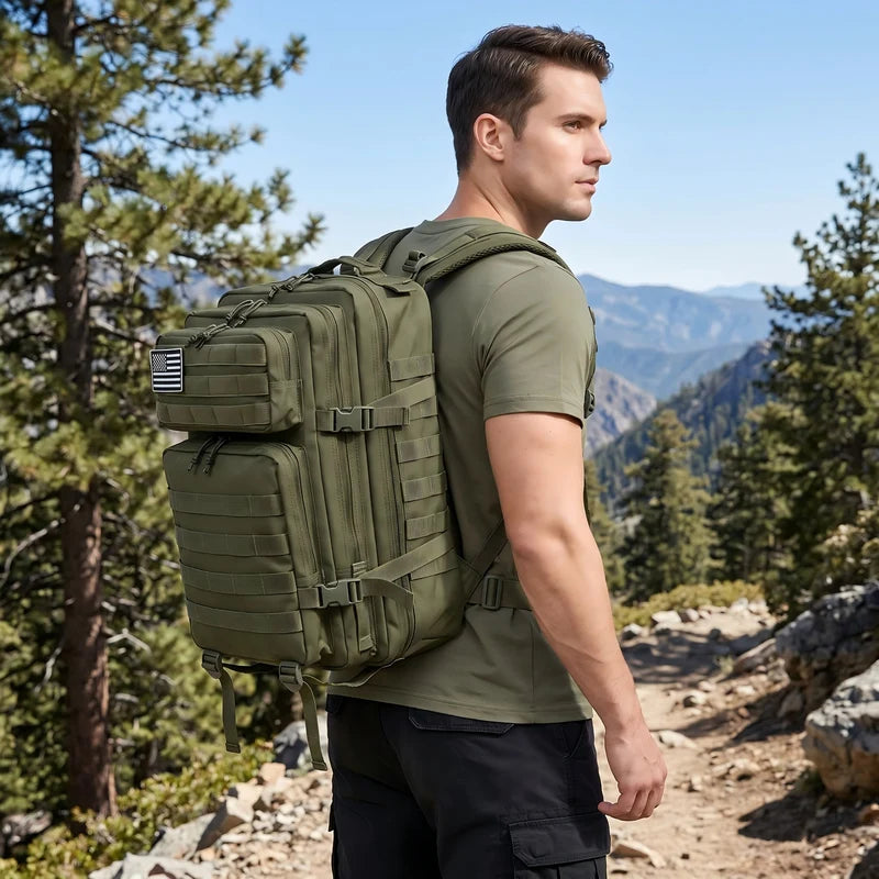 Large Capacity Tactical Hunting Backpack with Molle System for Outdoor Camping and Wilderness Trekking