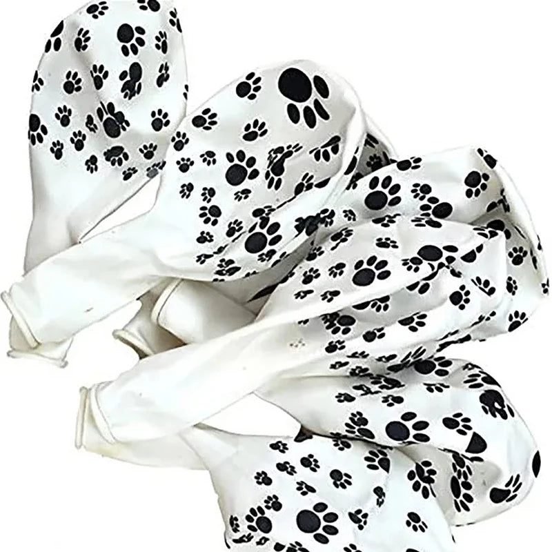 12-Inch Latex Balloons for Party Decorations - Dog Paw Print Design, 10/20/50 Pieces