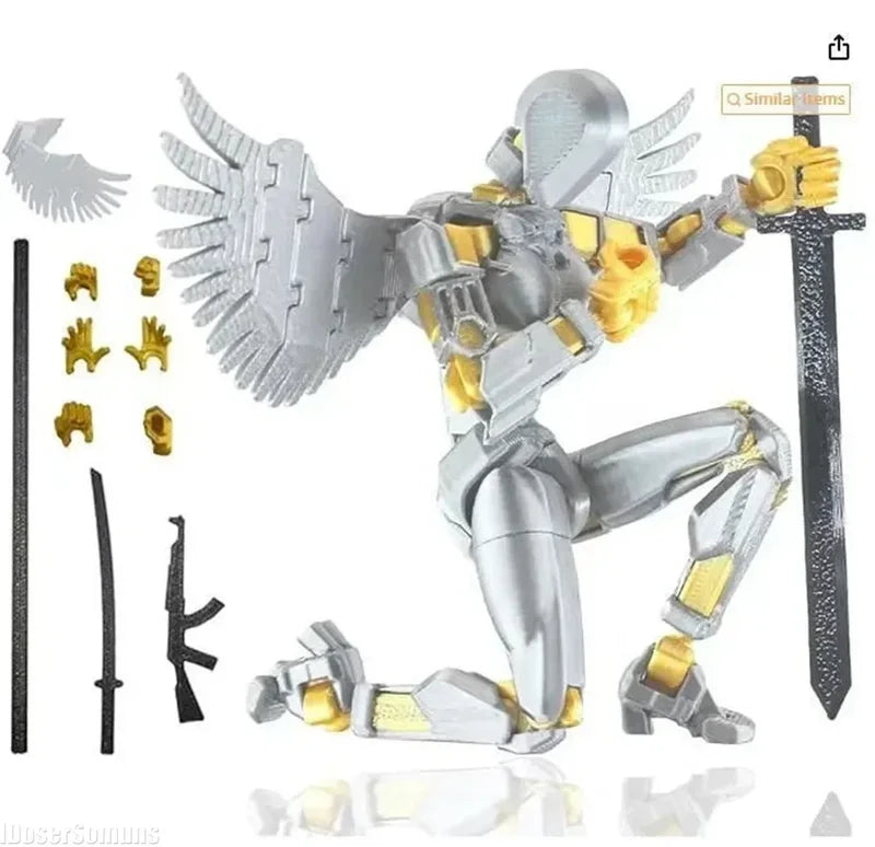 DIY 3D Printed Action Figure Toy Set Movable Shapeshift Robot for Boys