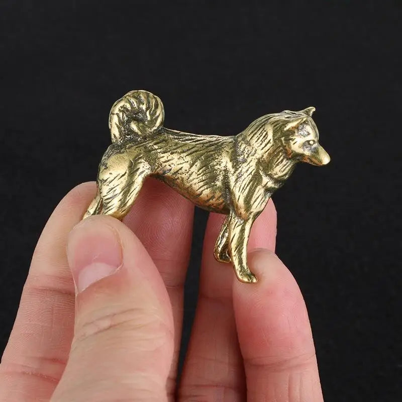 Miniature Dog Figurine - Retro Brass Animal Desk Decor Gift