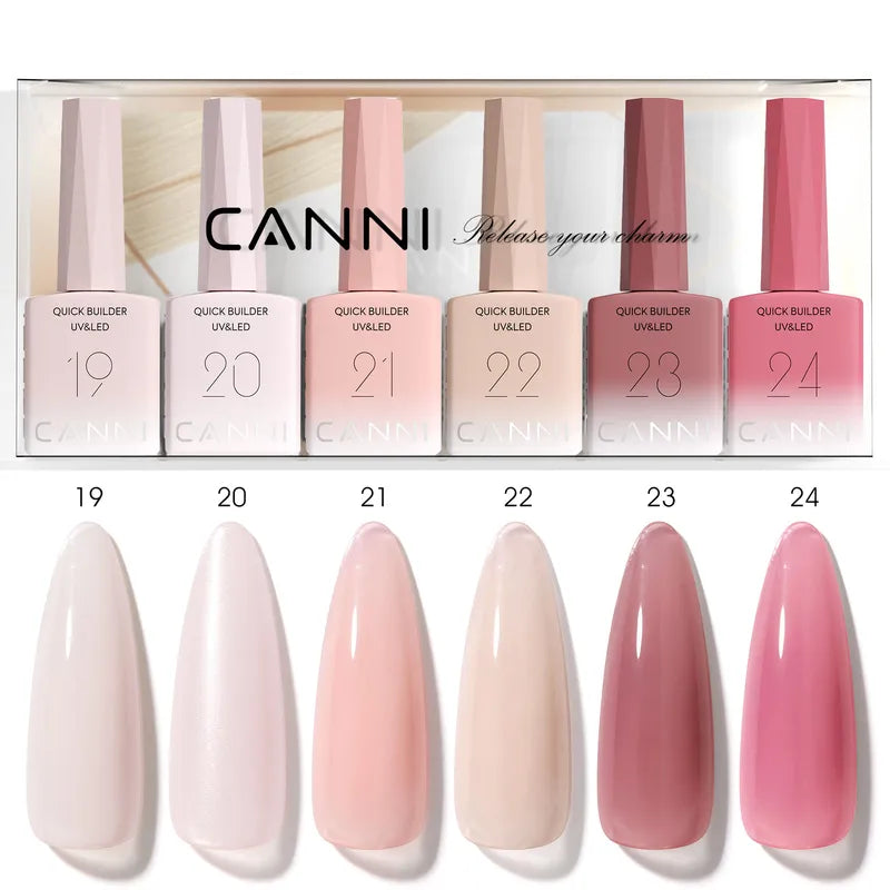6PCS Nail Gel Polish Kit - TPO & HEMA Free Jelly Color Builder UV Gel Set