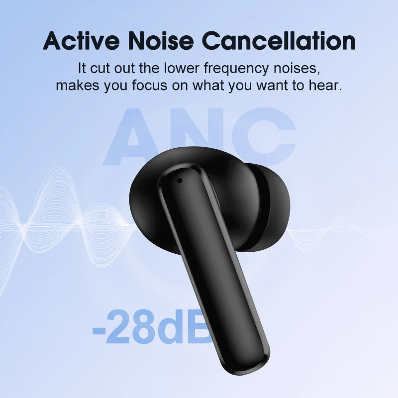 Wireless Earbuds with Active Noise Cancellation Bluetooth 5.3 28dB Low Latency