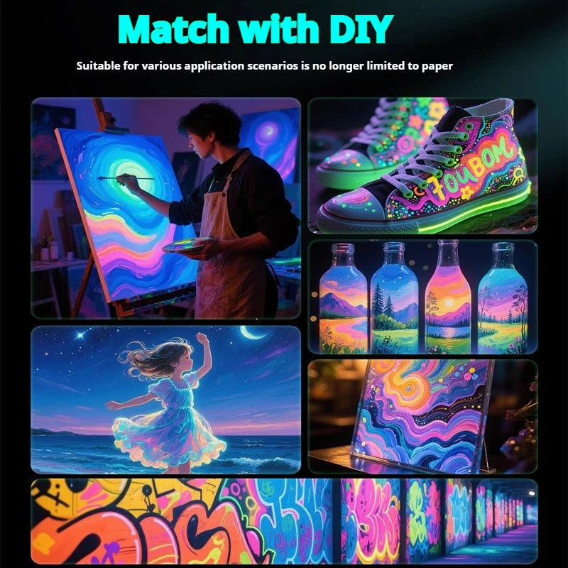 Glow-in-the-Dark Fluorescent Acrylic Pigment 20ml for DIY Art & Crafts