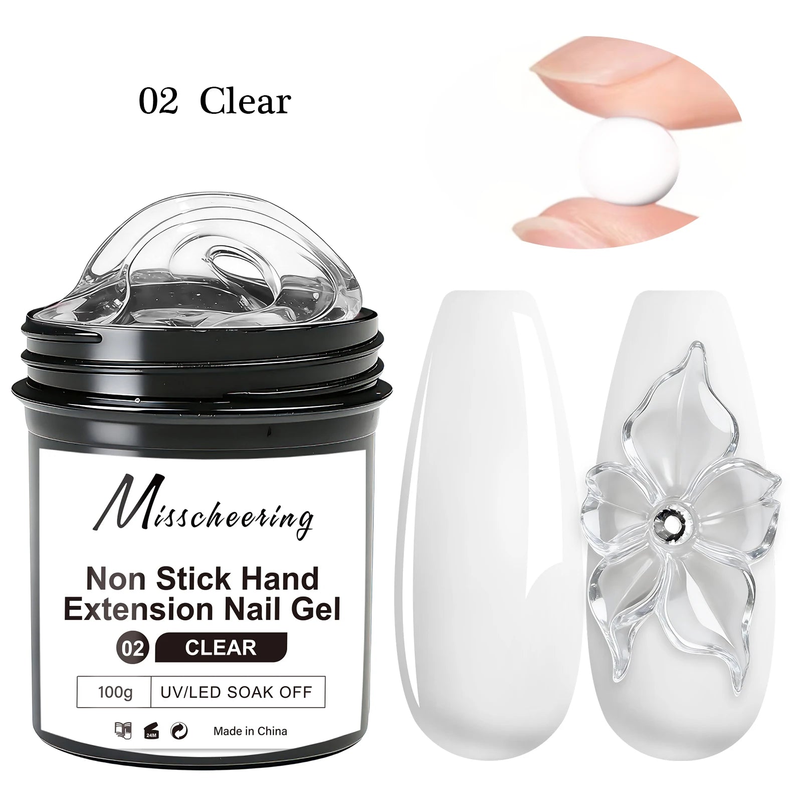 100g Nude Pink Non-Stick Nail Gel for Sculpting & Art - UV LED Soak Off