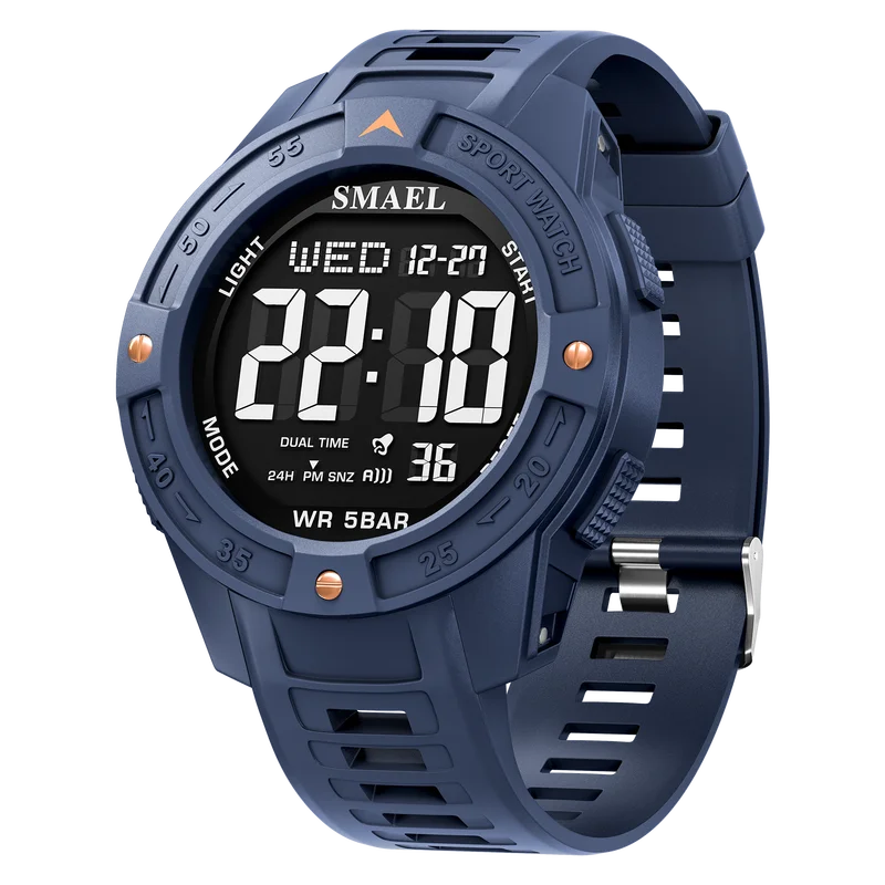 Digital Sport Wristwatch with Alarm Night Light Waterproof 50M