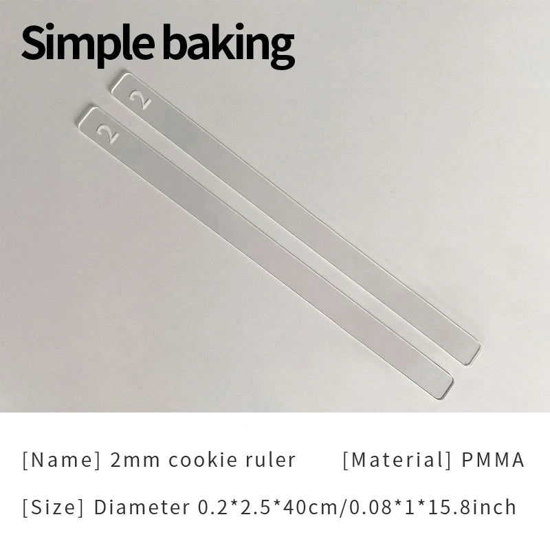 Acrylic Thickness Ruler 2-10mm for Fondant Cake Decorating & Baking Tools