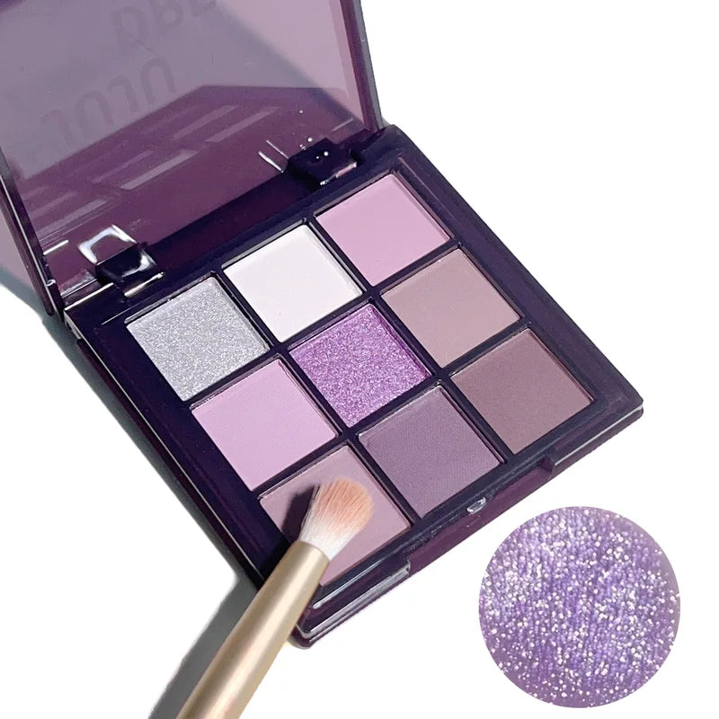 Purple & Violet Eyeshadow Palette with Matte and Shimmer Shades, Smoky and Pearlescent Finishes