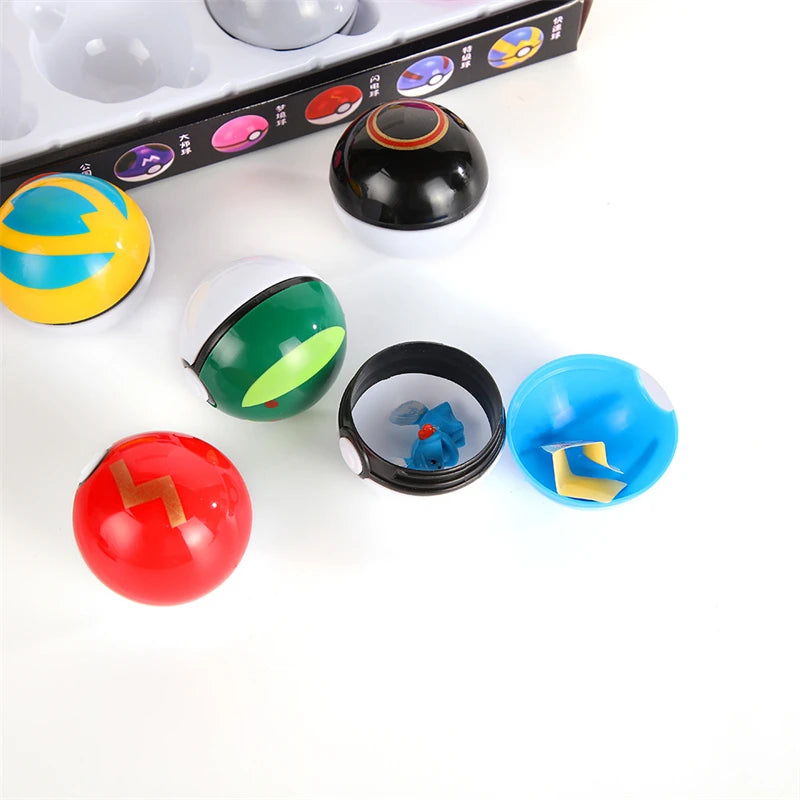 Pokemon Poke Ball Figurine Set - PVC Anime Action Collection Toys for Kids