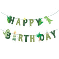 Dinosaur Birthday Garland Banner with Balloons - Jungle Animal Party Decor