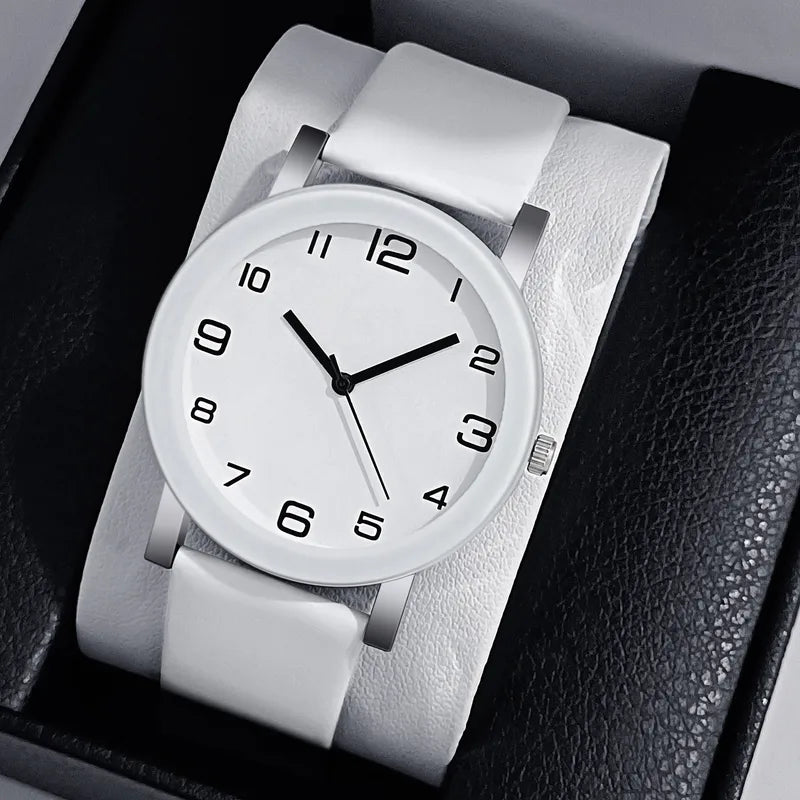 Luxury Men’s Quartz Leather Watch with Round Dial - Casual Business Wristwatch