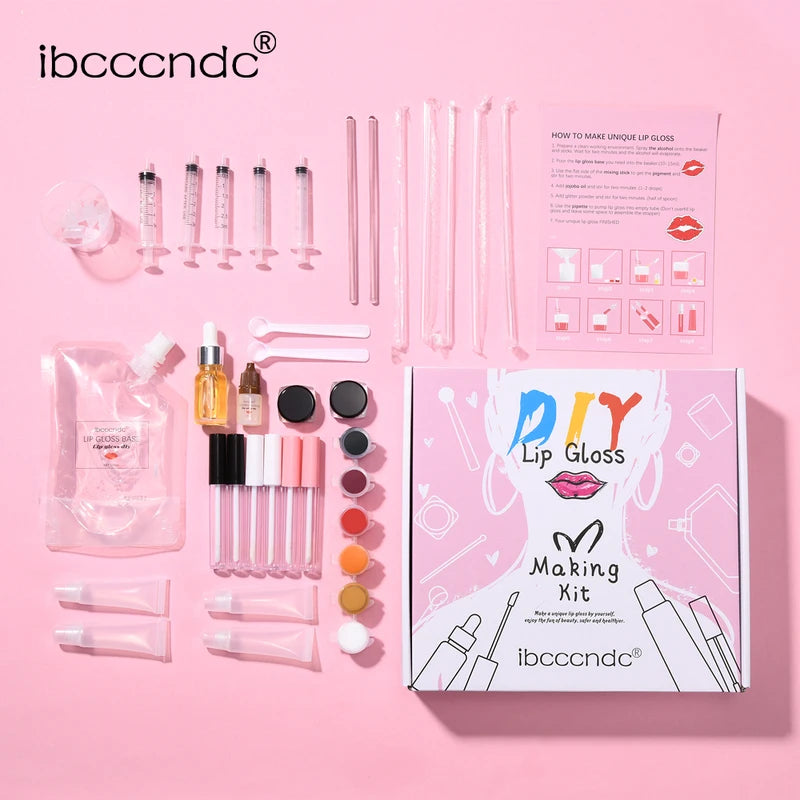 DIY Lip Gloss Making Kit with Gloss Base Glitter & Pigments – Customizable Lip Tints