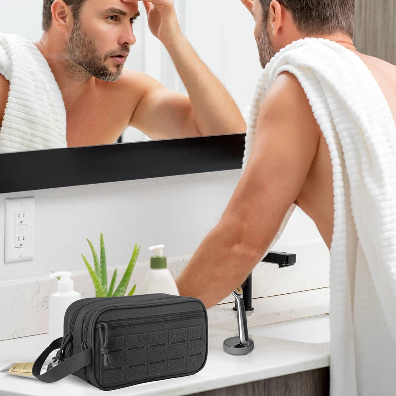 Travel Toiletry Bag for Men, Shaving Kit & Organizer, Small Dopp Case