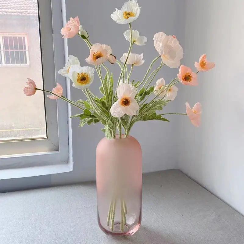 Artificial Poppy Flowers Bouquet - Silk Fake Flowers for Home & Wedding Decor
