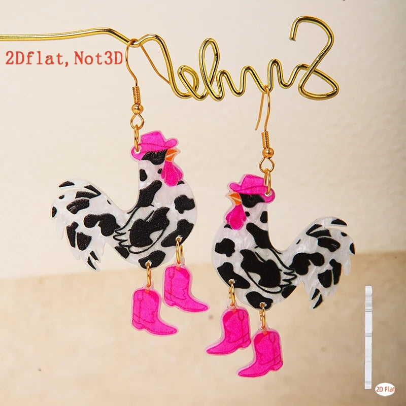 European American Cross Border Chicken Earrings Christmas Animal Jewelry